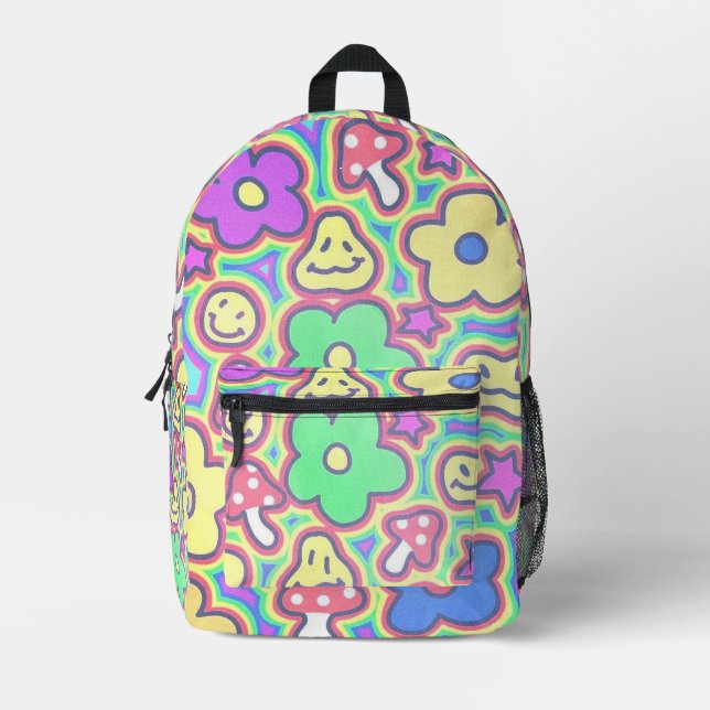Sac À Dos Imprimé Super sourires psychédélique (Recto)