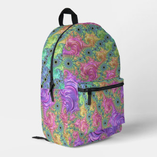 Sac À Dos Imprimé Super Trippy Boho Jewel Tone arc-en-ciel Fractal