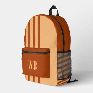Sac à dos imprimé sur mesure Peach & Marsala Monog