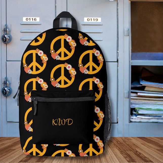 Sac À Dos Imprimé SYMBOLE DE LA PAIX RÉtro (Créateur téléchargé)