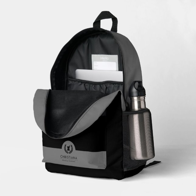 Sac À Dos Imprimé Symbole de pharmacie élégante personnalisé (Coin arrière droit (ouvert))