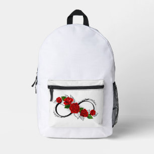 Sac À Dos Imprimé Symbole d'infini avec roses rouges
