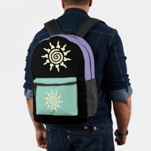 Sac À Dos Imprimé Symbole du Soleil Spirituel - Spirale d'Énergie 9 