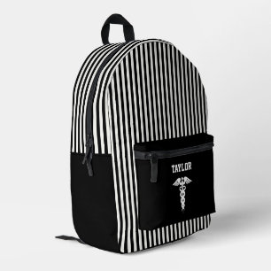 Sac À Dos Imprimé SYMBOLE Médicale PERSONNALISÉ BLANC ET NOIR