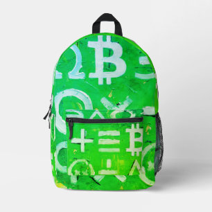 Sac À Dos Imprimé Symboles de Bitcoin (Bright Profit Green - 5)
