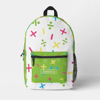 Sac À Dos Imprimé Symboles mathématiques amusants Vert clair