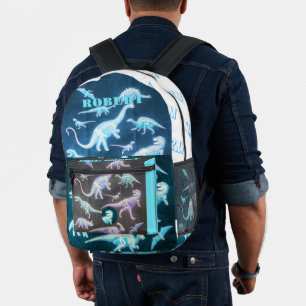 Sac À Dos Imprimé T Rex Fluorescent Squelette moderne Dinosaure