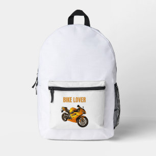 Sac À Dos Imprimé T-Shirt Moto pour Amateur de Vélo Vêtement pour