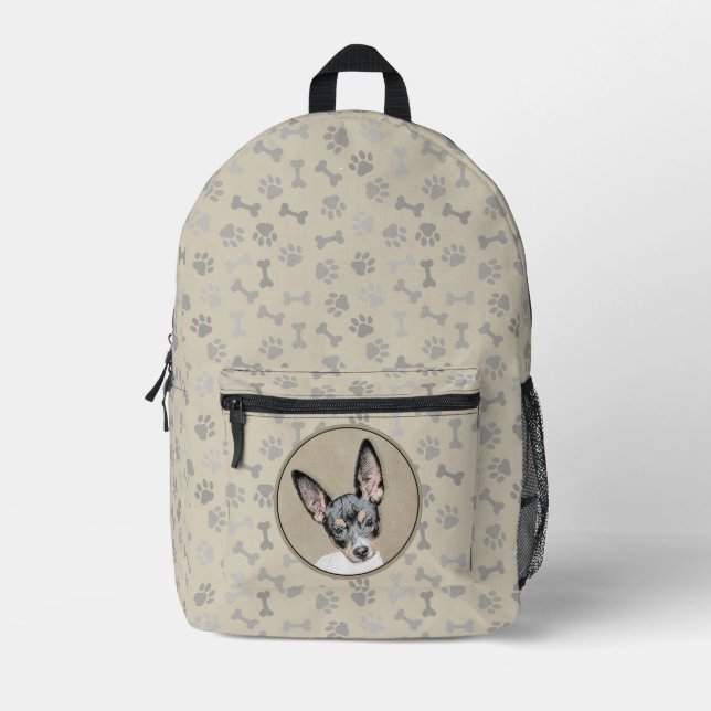 Sac À Dos Imprimé Tableau Rat Terrier - Cute Original Chien Art (Recto)
