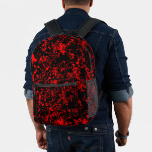 Sac À Dos Imprimé Tache de peinture-noir et rouge