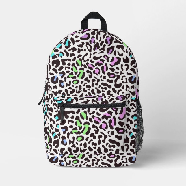 Sac À Dos Imprimé Taches de léopard pastel graphique N&B (Recto)