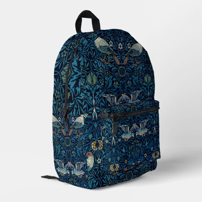 Sac À Dos Imprimé Tapisserie florale de William Morris Blue Birds Cl (Coin arrière gauche)