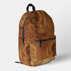 Sac À Dos Imprimé Teak Grain de Bois Rustique Marron Photo de Motif
