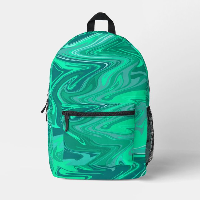 Sac À Dos Imprimé Teal/Turquoise Swirl Art (Recto)