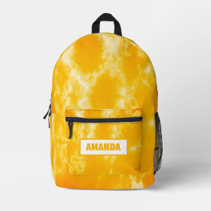 Sac À Dos Imprimé Teinture à tarte jaune personnalisée
