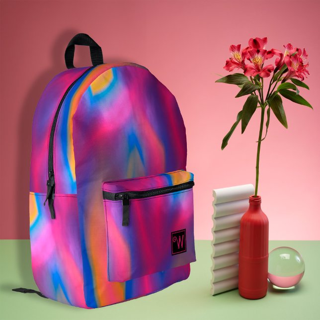 Sac À Dos Imprimé Teinture moderne moderne orange bleu violet tendan (Trendy modern orange pink blue purple tie dye printed backpacks, back to school, travel backpacks)