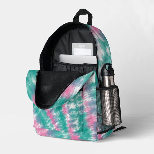 Sac À Dos Imprimé Teinture Tie Dye (Coin arrière droit (ouvert))