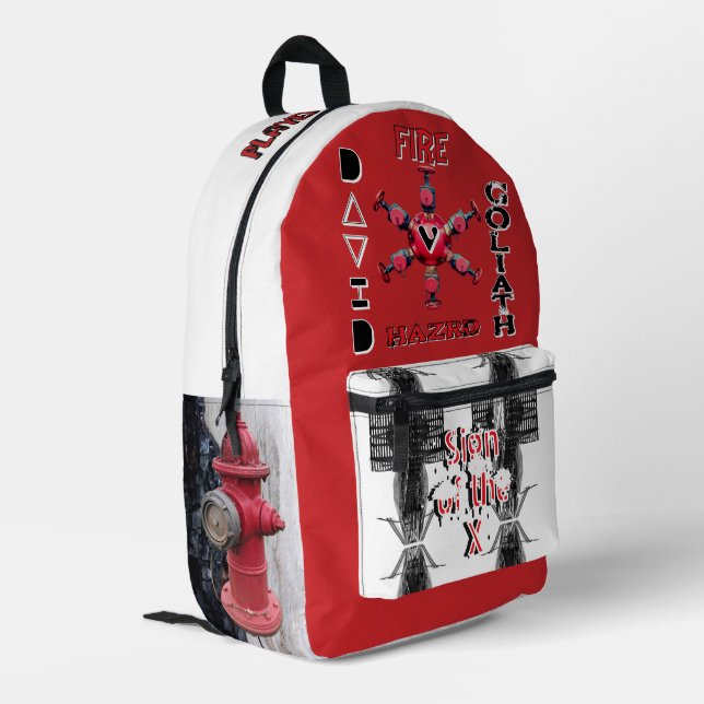 Sac À Dos Imprimé Temps de fin rouge  (Coin arrière gauche)