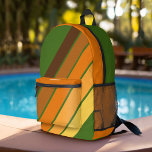 Sac À Dos Imprimé Tendance Retro Stripes 4 Photo Collage - Avocado<br><div class="desc">Rugby Stripes - Un motif preppy avec des rayures audacieuses et un nom. Un motif à rayures de couleur rétro est inclus dans l'arrière - plan aux tons marron et vert avocat.</div>
