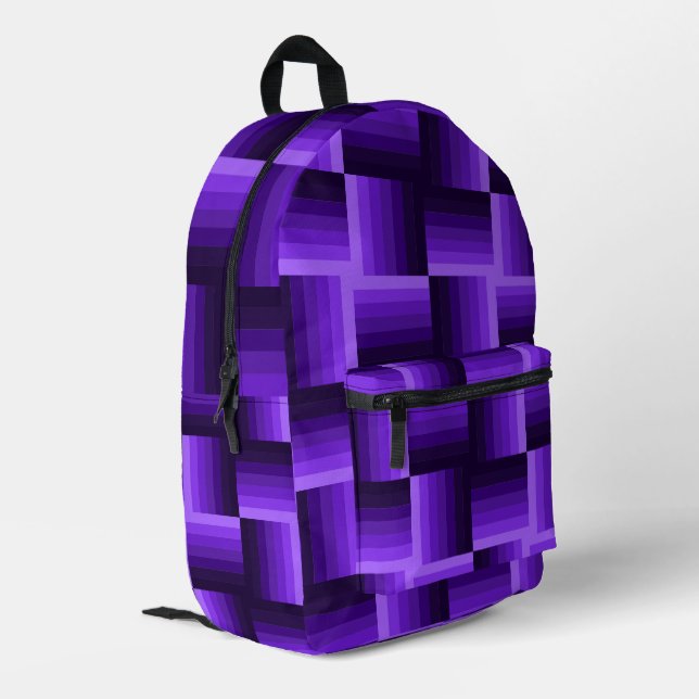 Sac À Dos Imprimé Tendance violet À damiers Motif moderne (Coin arrière gauche)