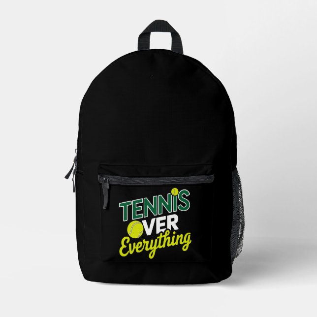 Sac À Dos Imprimé Tennis Over Everything - Design Graphique tennis (Recto)