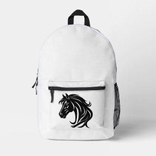 Sac À Dos Imprimé Tête de magnifique cheval noir  