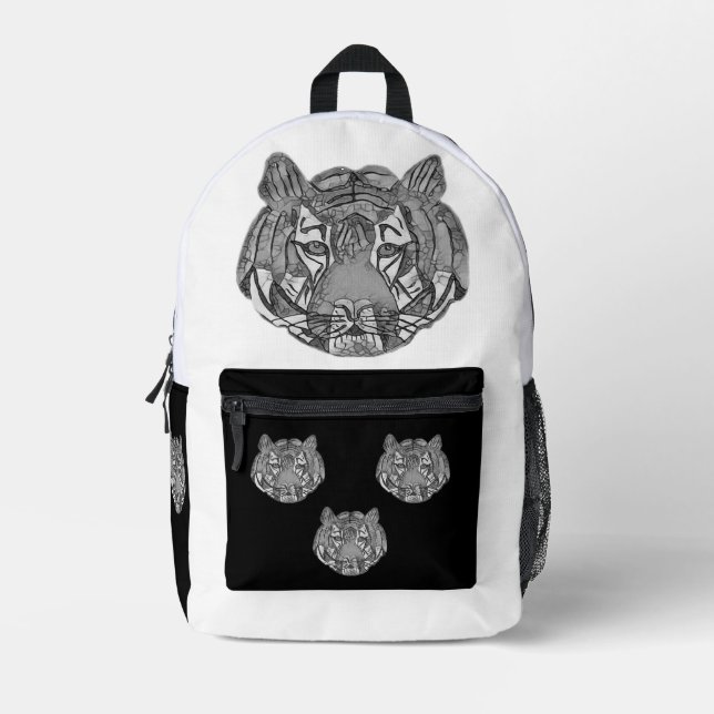 Sac À Dos Imprimé Tête de Tigre (Recto)