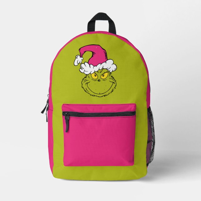 Sac À Dos Imprimé The Grinch in Pink Santa Hat (Recto)