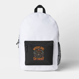 Sac À Dos Imprimé Thème Chat Sorcière Halloween