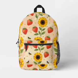 Sac À Dos Imprimé Thème d'été avec tournesols et fraises