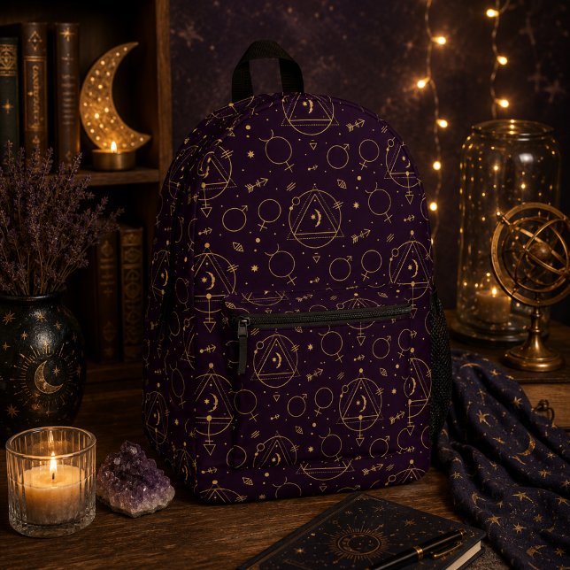 Sac À Dos Imprimé Thème Eclipse Solaire de l'Étoile d'Or Céleste (Créateur téléchargé)