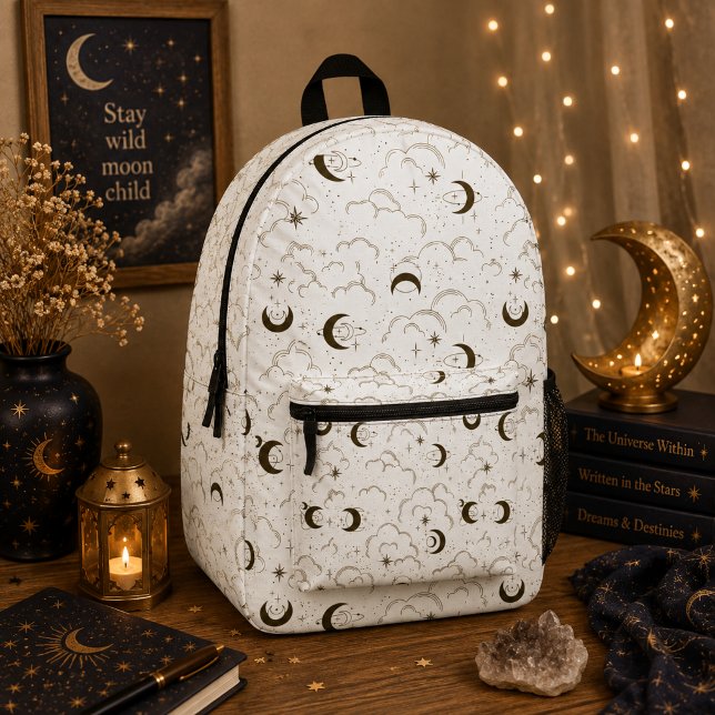 Sac À Dos Imprimé Thème Lune Céleste  (Créateur téléchargé)