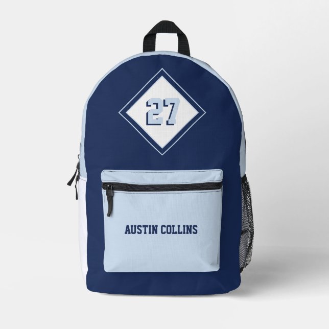 Sac À Dos Imprimé Thème sportif bleu Two Tone (Recto)