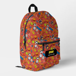 Sac À Dos Imprimé Thème Sportif Rétro Bande Dessinée École Enfants