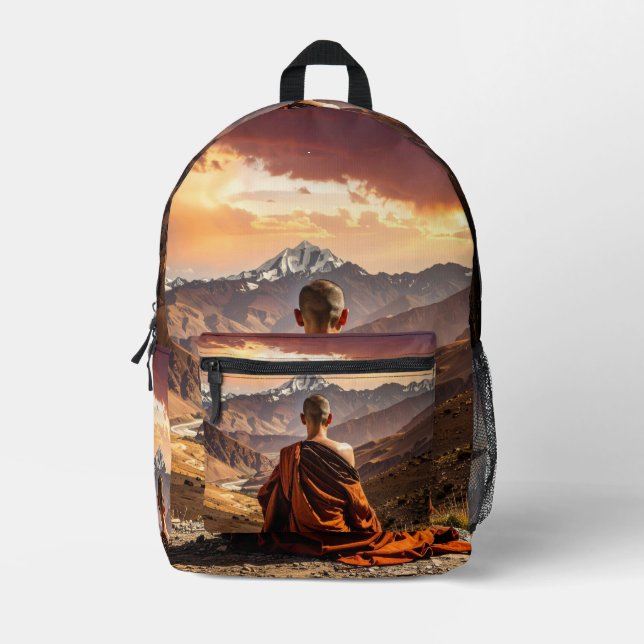Sac À Dos Imprimé Tibet - Bouddhisme - Méditation (Recto)
