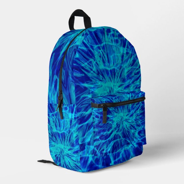 SAC À DOS IMPRIMÉ TIE DYE BLEU   (Coin arrière gauche)
