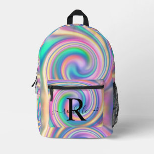 Sac À Dos Imprimé Tie Dye Holographic Psychedelic Cool Ados