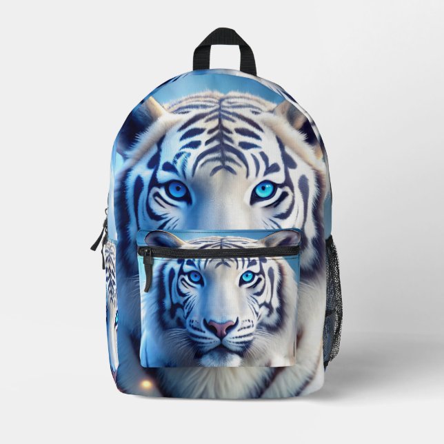 Sac À Dos Imprimé Tigre Blanc (Recto)