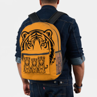 Sac À Dos Imprimé Tigre graphique visage orange