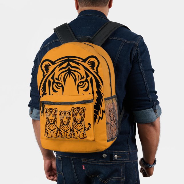 Sac À Dos Imprimé Tigre graphique visage orange (Insitu (Modèle))