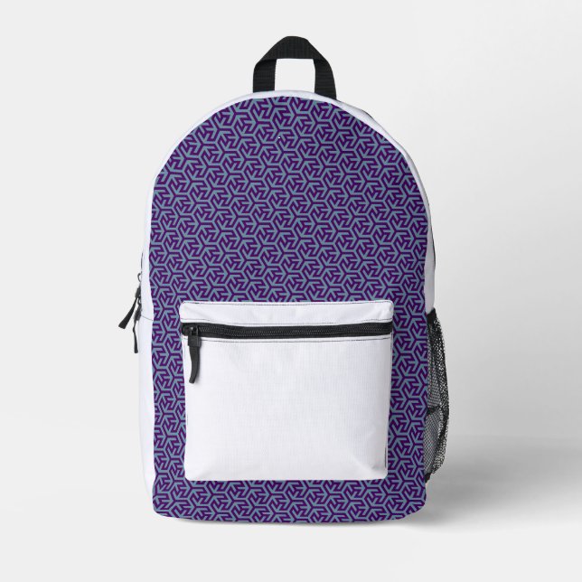 Sac À Dos Imprimé Tissage Hexagonal Royal (Recto)