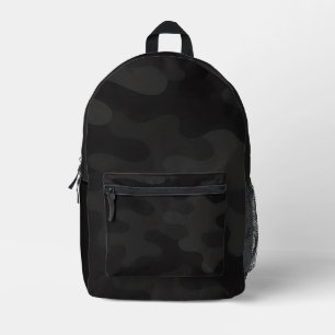 Sac À Dos Imprimé Tons Charbon Foncé Noir Profond Camouflage Élégant