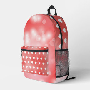 SAC À DOS IMPRIMÉ TONS DE COEURS ROUGES ET D'OMBRE