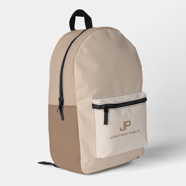 Sac À Dos Imprimé Tons de couleur beige tendance Modèle personnalisé (Coin arrière gauche)