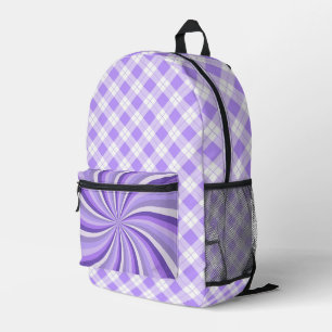 SAC À DOS IMPRIMÉ TONS DE PURPLE BRÛLE DE SOLEIL ET MOTIF PLACÉ