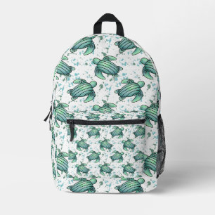 Sac À Dos Imprimé tortue de mer aquarelle verte motif bleu animal