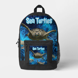 Sac À Dos Imprimé Tortues Marines Aquatiques Vintage