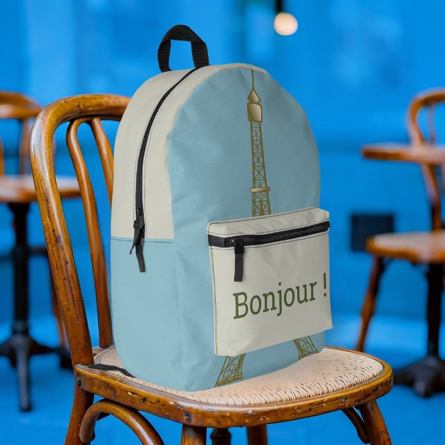 Sac À Dos Imprimé Tour Eiffel - Bonjour  (Créateur téléchargé)