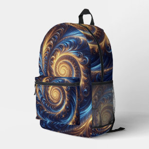 Sac À Dos Imprimé Tourbillons bleu royal et or de l'espace