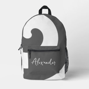 Sac À Dos Imprimé Tourbillons gris et blanc